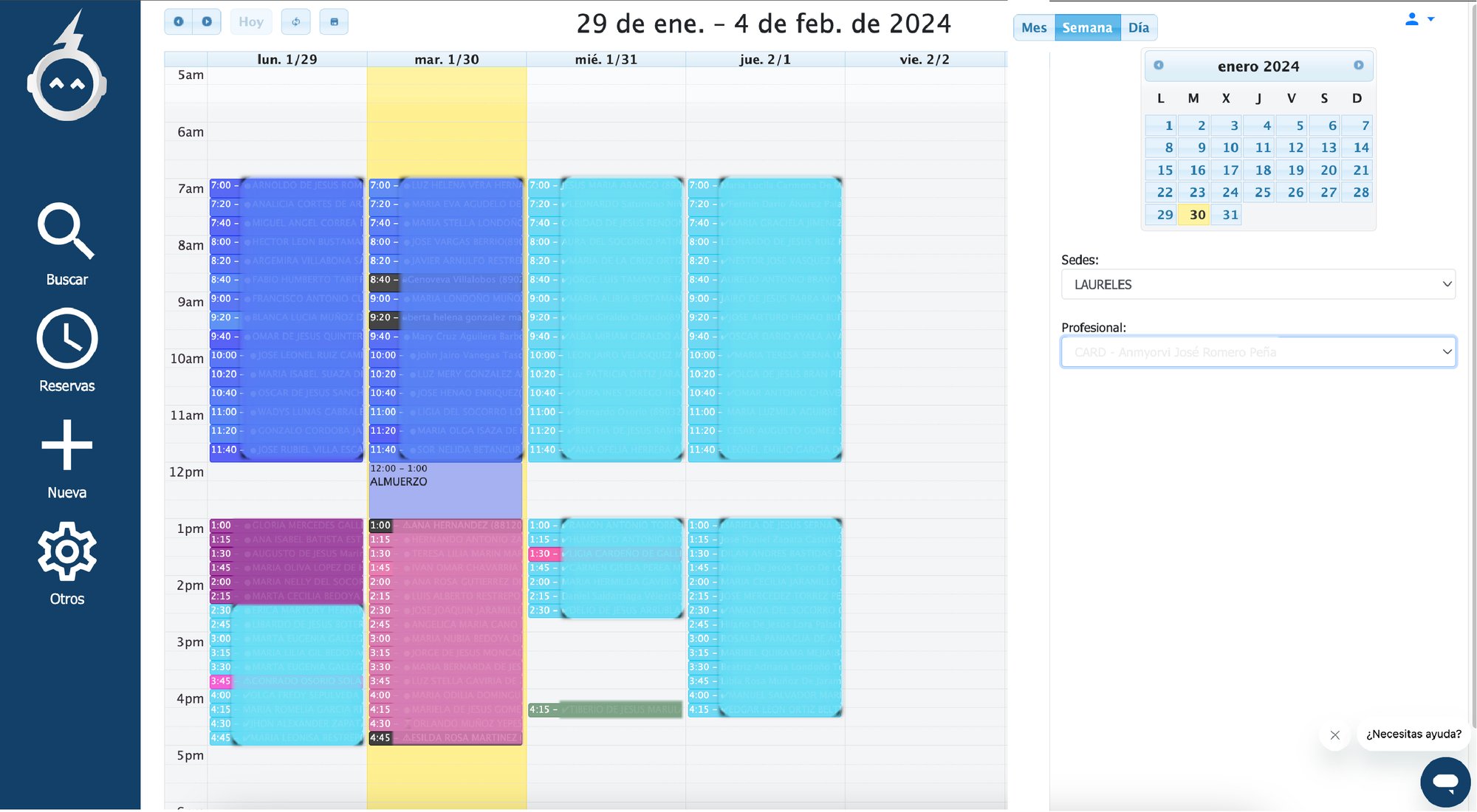 calendario lleno